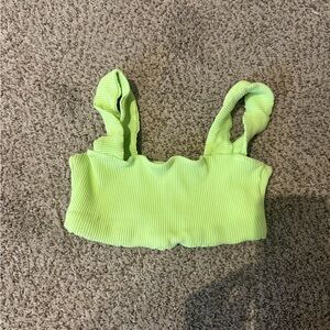 Daily Drills Lime Green Ribbed Bra